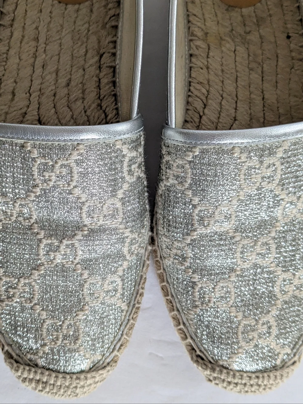 Gucci Gg Signature Heritage Logo Espadrilles Size 39
